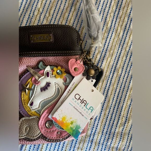 NEW CHALA  UNICORN PINK CELL PHONE CROSSBODY PURSE ADJUSTABLE STRAP - Picture 5 of 13